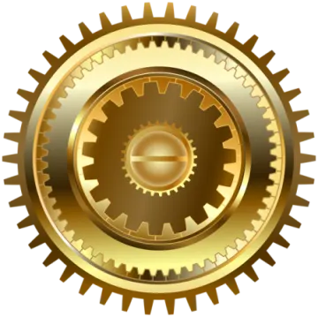 an image of a golden gear wheel