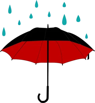 a black and red umbrella