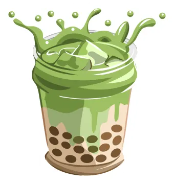 a green drink with splashs of liquid