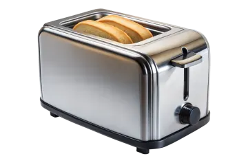 a toaster with two slices of bread in it