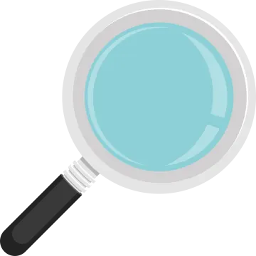 a magnized glass with a black handle
