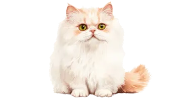 a white cat with green eyes sitting down