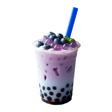 a blueberry smoothie is shown in this image