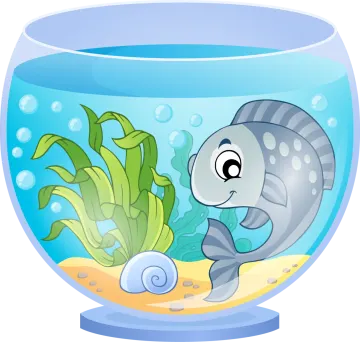 an aquarium with a fish inside of it