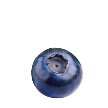 blueberries with leaves on white background