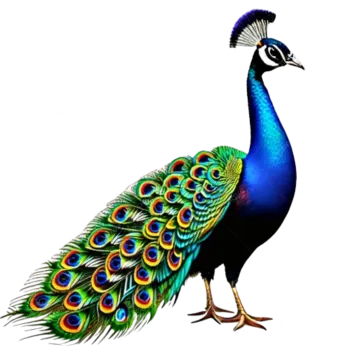 a peacock with its feathers spread out