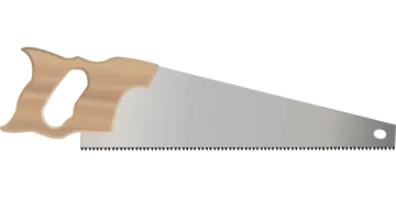 a saw with a wooden handle
