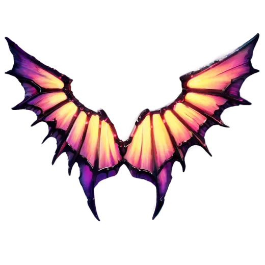 a purple bat wings on a white background