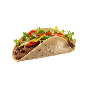 a close up of a tacoa burritoa