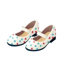 a pair of shoes with polka dots on them