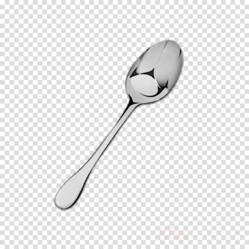 a silver spoon on a transparent background