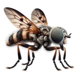 a close up of a bee on a white background