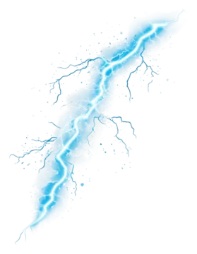 a lightning bolt on a white background