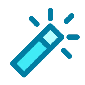 a blue battery icon on a white background