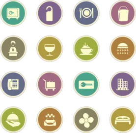 a set of different colored icons