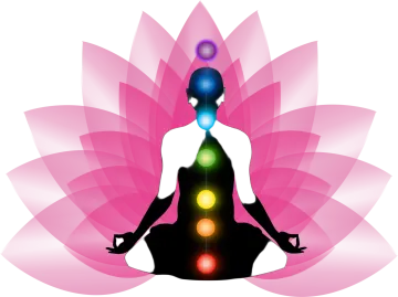a silhouette of a person sitting on a lotus