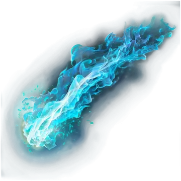 a blue and white fire on a white background