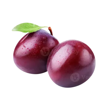 two plums on a white background