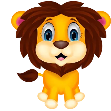 a cartoon lion sitting down