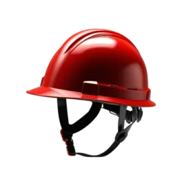 a red hard hat on a white background