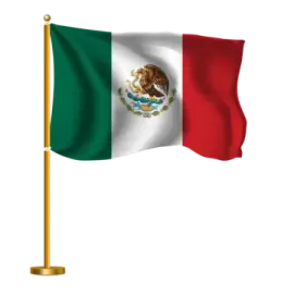 a mexican flag flying in the wind