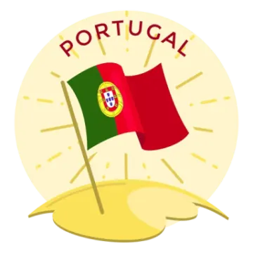 a portugal flag with the word portugal on it