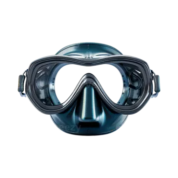 a scuba mask on a white background