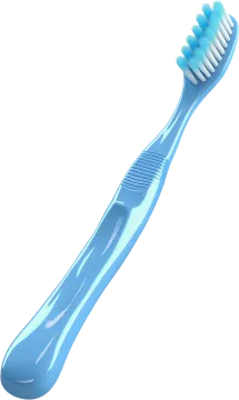 a blue toothbrush on a white background