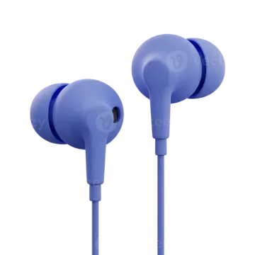 a pair of blue earphones