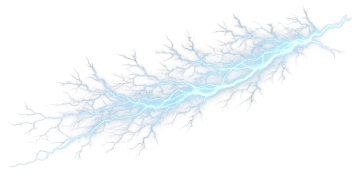 a blue lightning bolt on white background