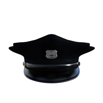 a police hat with a badge on it