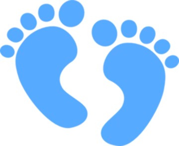 a pair of footprints on a white background