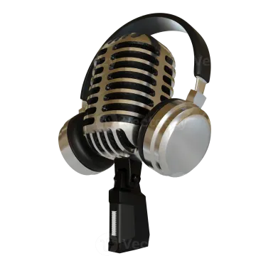 a microphone with headphones on it