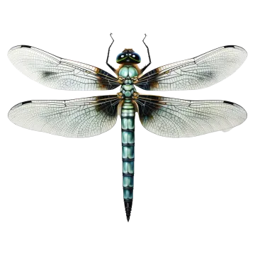 a dragonfly on a white background