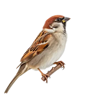 a brown and white bird perched on a branch
