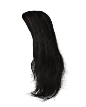 a black wig on a white background