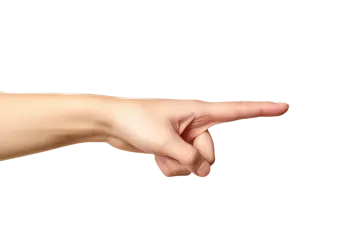 a person's hand pointing at something