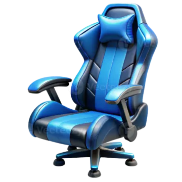 a blue office chair on a white background