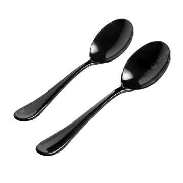 two black spoons on a white background