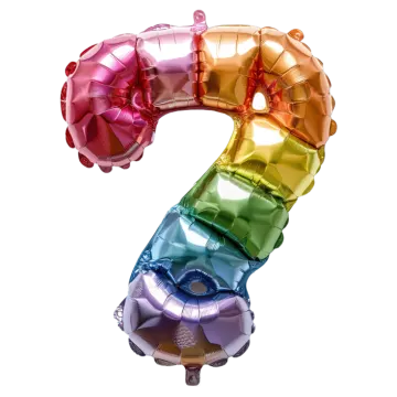 the number 3 is made out of colorful foil balloons