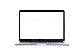 a laptop computer with a white screen