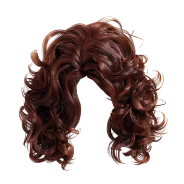 a curly ponytail with long brown hair