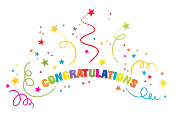 the word congratulations is surrounded by colorful stars