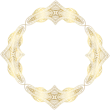 a circular frame made of gold leaves