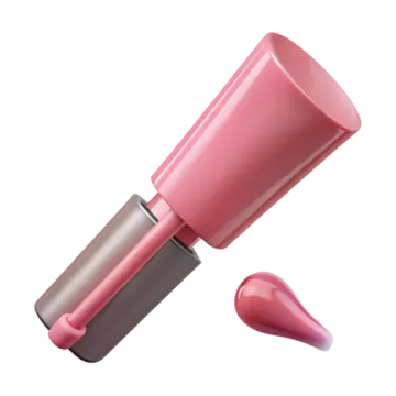 a pink lipstick on a white background