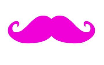 a pink mustache on a white background