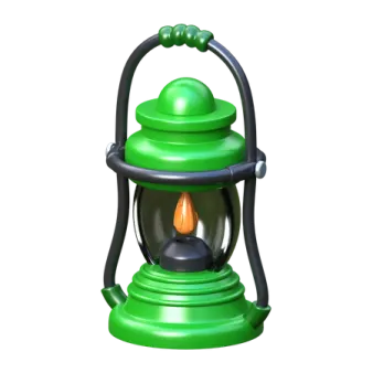 a green lantern on a white background