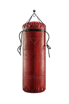 a red punching bag on a white background