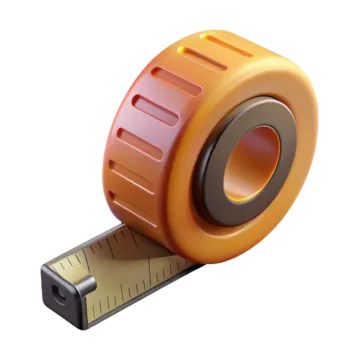 an orange tape with a ruler on it