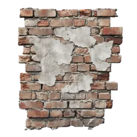 a brick wall with a hole in the middle